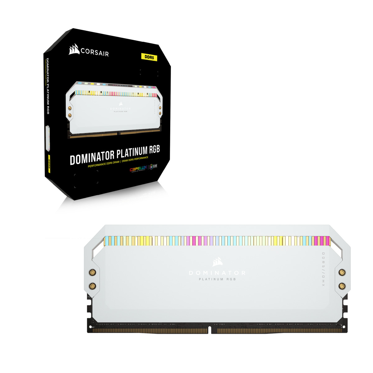 kit de memoria ddr5 dram dominator platinum rgb de 32 gb (2x16 gb) a 5600 mhz c36 blanco