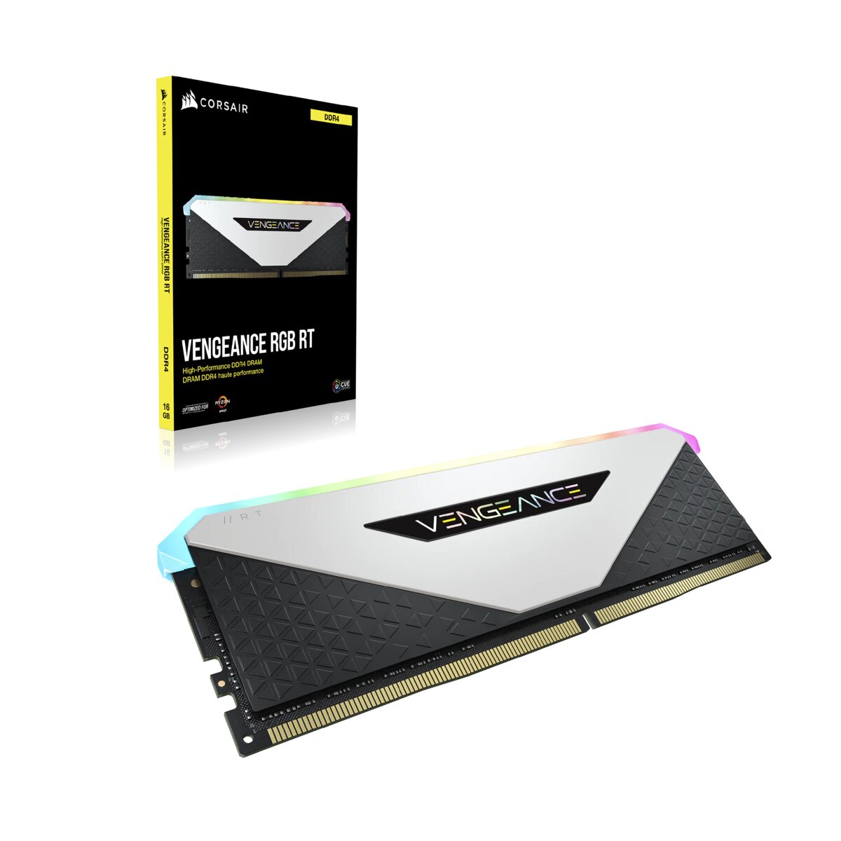 Kit de memoria DRAM DDR4 a 3200 MHz VENGEANCE® RGB RT de 16 GB (2 x 8 GB) C16 blanco
