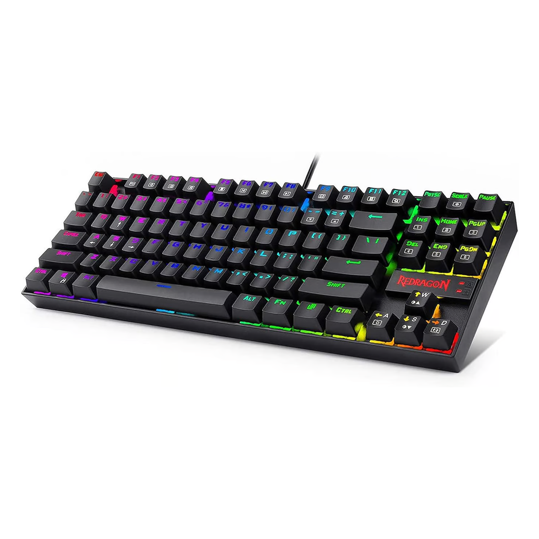 Teclado Gamer KUMARA Rainbow Negro Redragon Switch Rojo